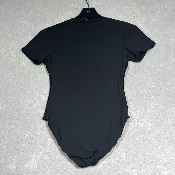Skims Fits Everybody T-Shirt Bodysuit Womens Size Medium Black Short Sleeve - Picture 7 of 9
